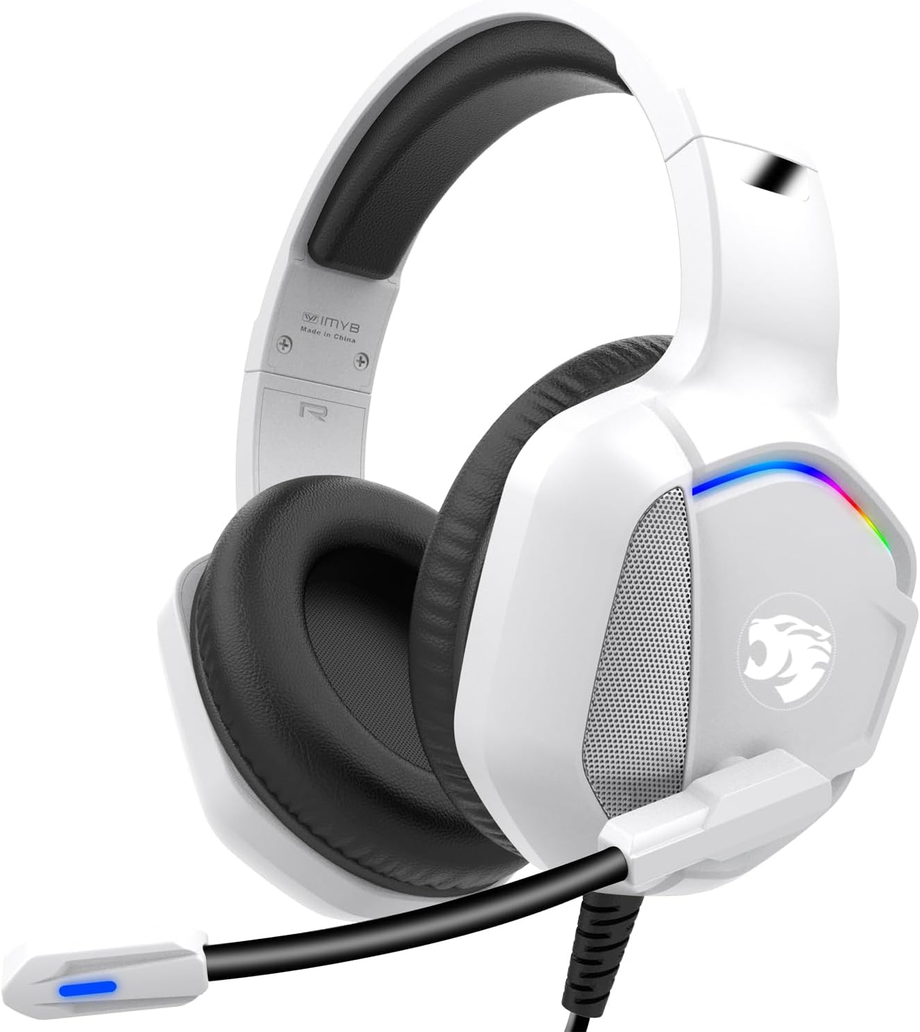 IMYB A36 Gaming Headset with Mic Stereo Headphones for Pc PS5, Xbox | RGB Wired Over-Ear Noise Cancelling for Xbox Series X/S, PS4, Nintendo Switch, Computer, Laptop, Mac