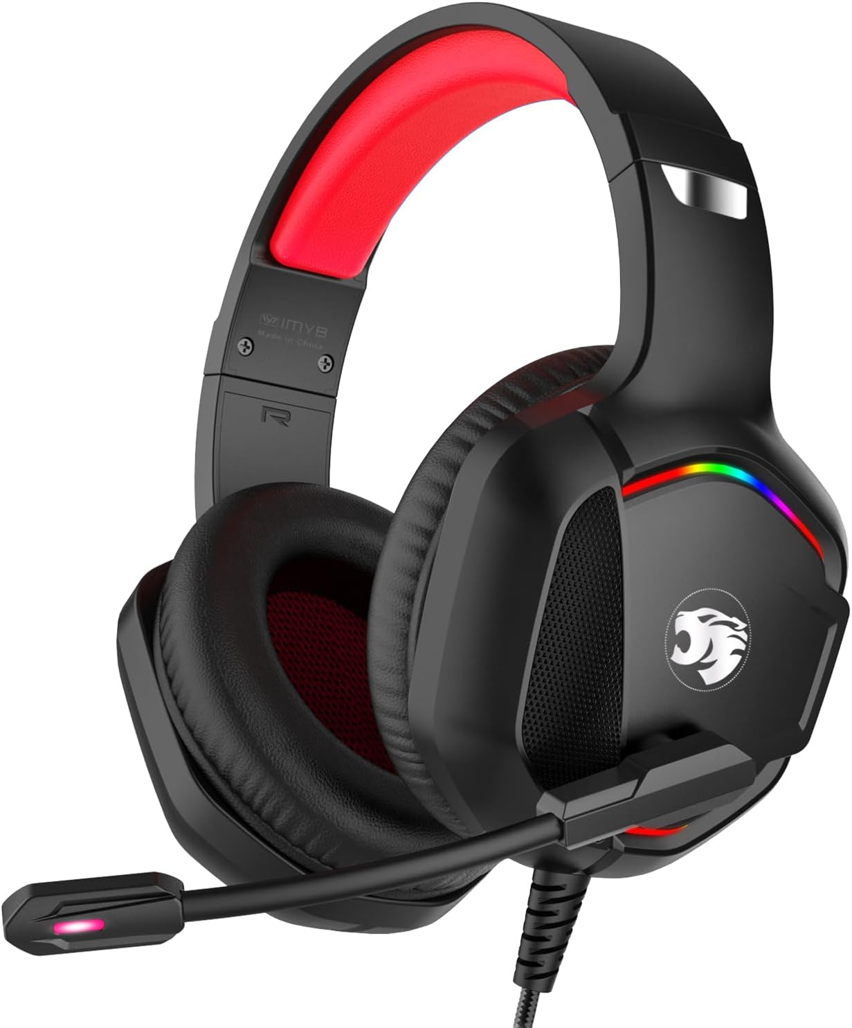 IMYB A36 Gaming Headset with Mic Stereo Headphones for Pc PS5, Xbox | RGB Wired Over-Ear Noise Cancelling for Xbox Series X/S, PS4, Nintendo Switch, Computer, Laptop, Mac