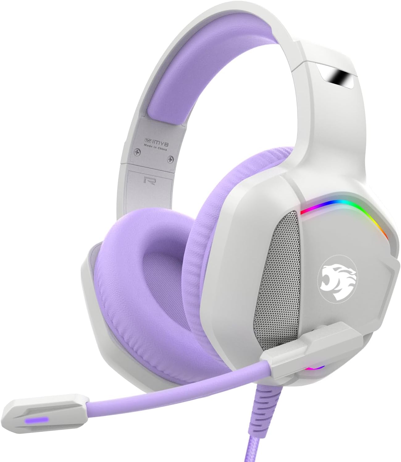 IMYB A36 Gaming Headset with Mic Stereo Headphones for Pc PS5, Xbox | RGB Wired Over-Ear Noise Cancelling for Xbox Series X/S, PS4, Nintendo Switch, Computer, Laptop, Mac